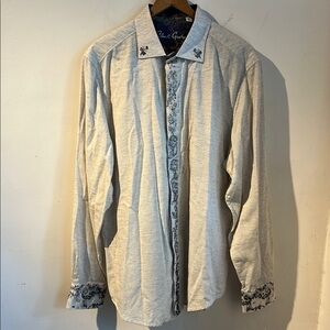 Robert Graham Men's Button-Up Shirt with Embroidered Details